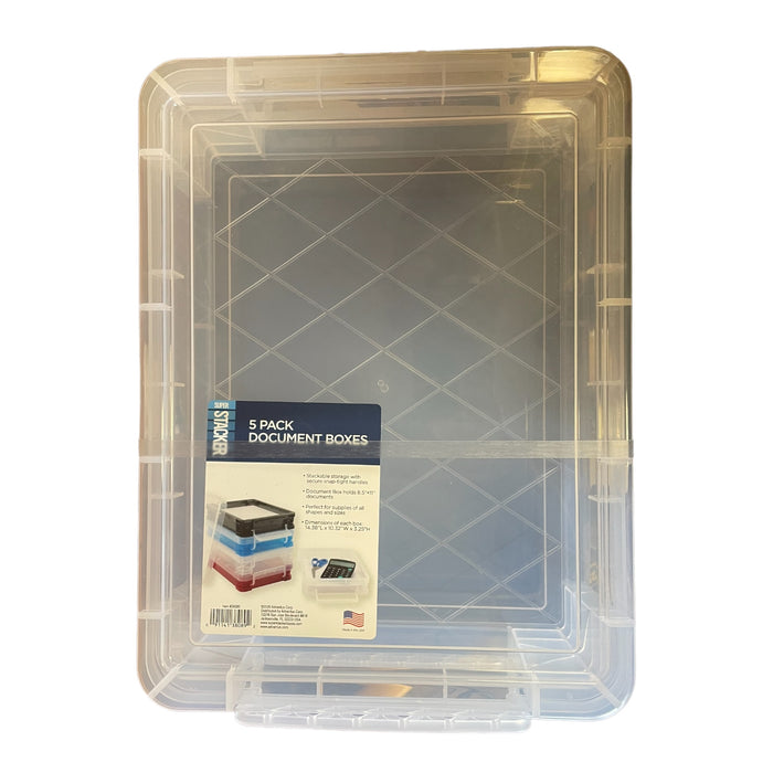 Super Stacker, Document Boxes, Assorted Colors, 5 Pack