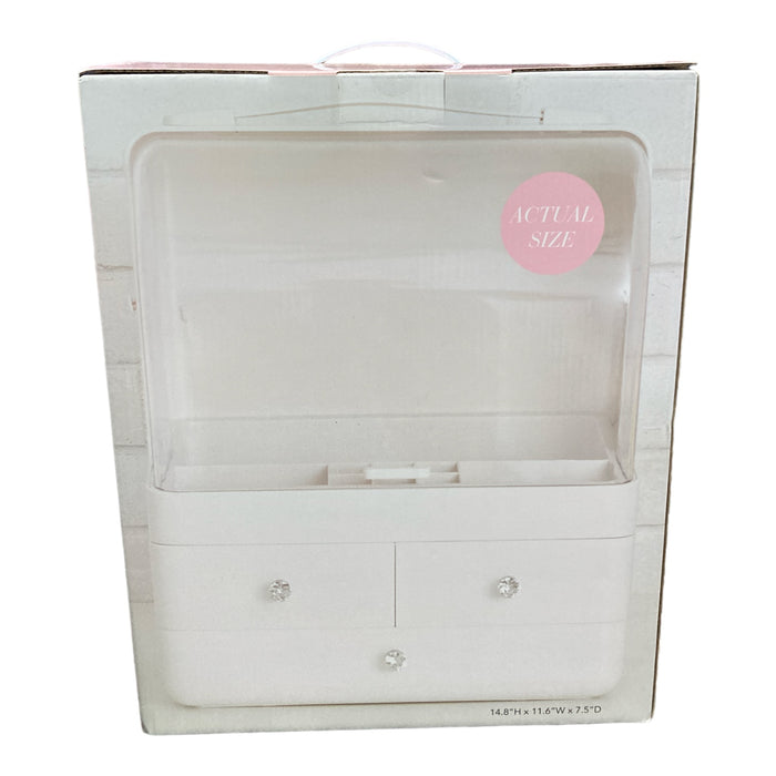 Thinkspace Beauty Pro Beauty Organizer Case with Easy Carry Handle, White