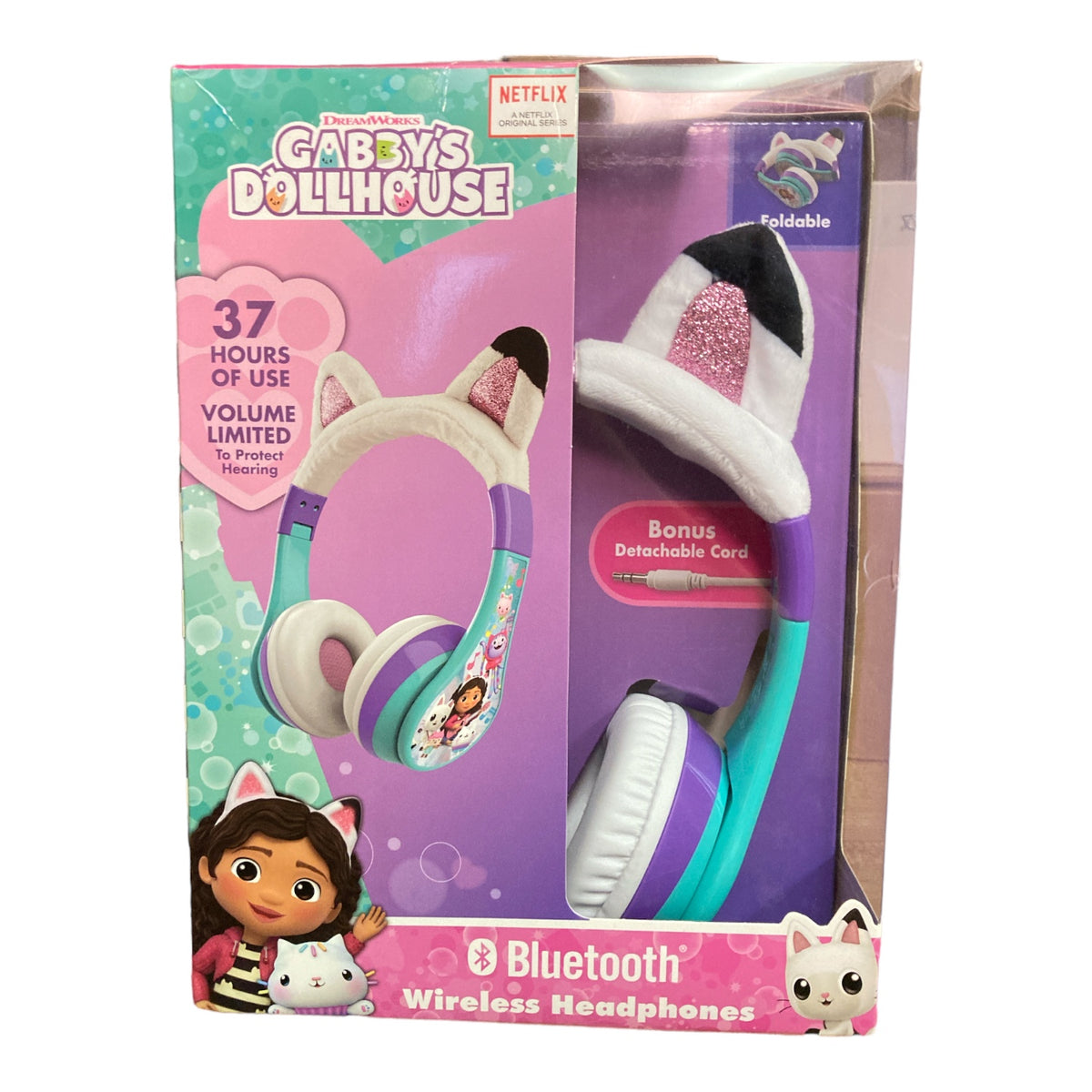 Gabby's Dollhouse Bluetooth Volume-Limited Headphones Built-In Microph ...