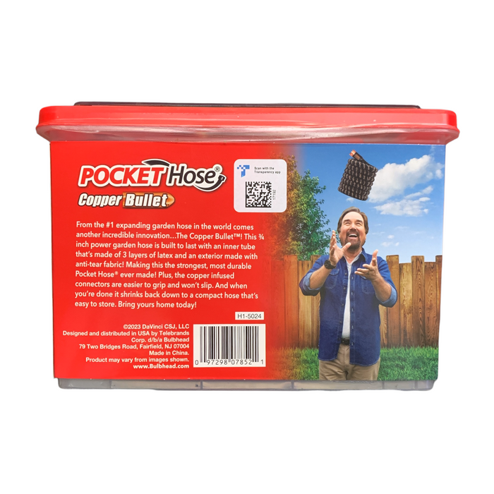 Pocket Hose Copper Bullet 50' Triple-Layered Expanding Hose & 10-Pattern Sprayer