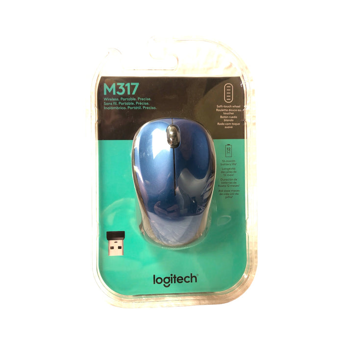 Logitech Mouse M317, Wireless Optical Mouse (Blue/Black)