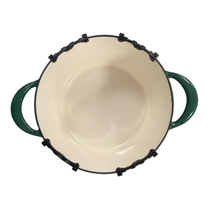 Tramontina Enamel Coated Round Cast Iron, 7 Quart, Spruce/Gold Knob