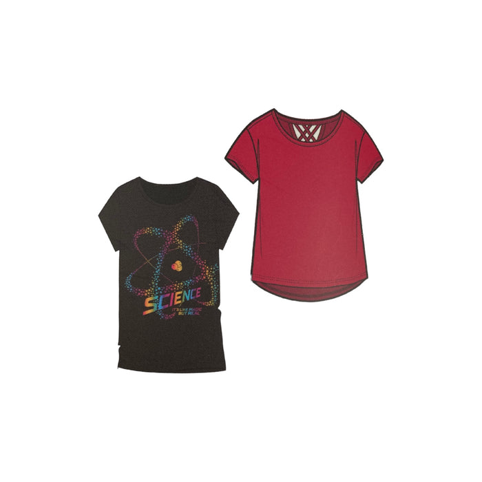 GAP Girl's 2 Pack Short Sleeve Soft Graphic Logo Cut Out Back Tee