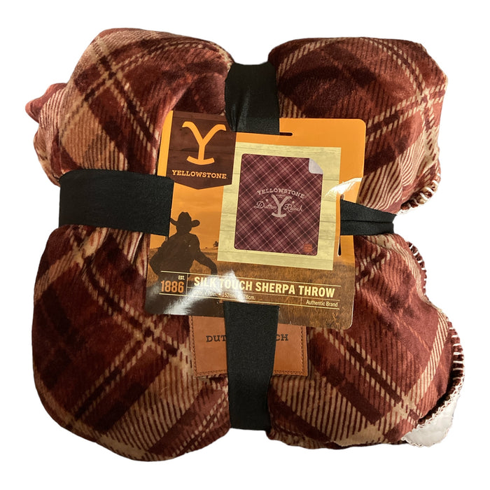 Yellowstone Authentic Merch Silk Touch Reversible Sherpa Throw, 60" x 70"