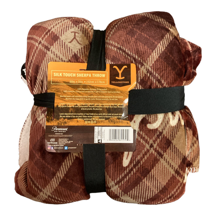 Yellowstone Authentic Merch Silk Touch Reversible Sherpa Throw, 60" x 70"