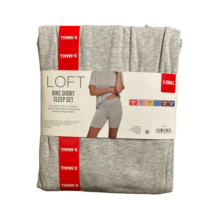 Loft Women's Soft Short Sleeve Top & Bike Short Sleep Set