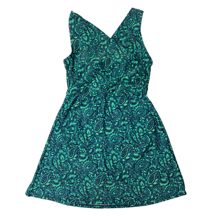 Lands' End Women's Surplice Swim Dress, Adjustable Straps, Built-In One Piece