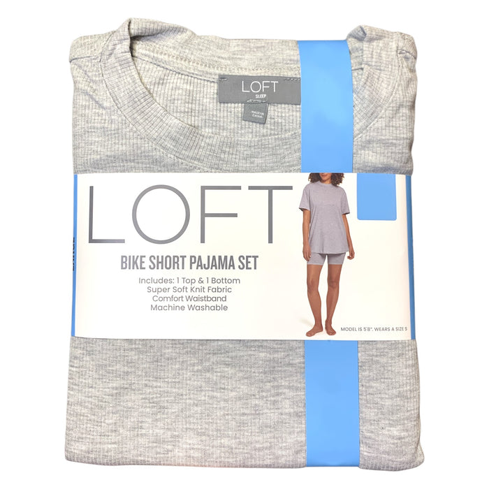 Loft Women's Soft Short Sleeve Top & Bike Short Sleep Set