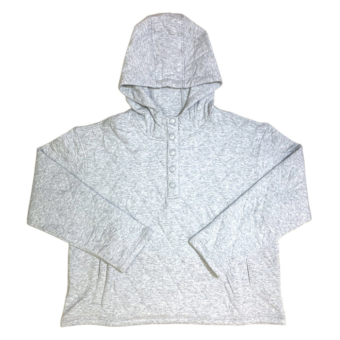 Lands' End Women's Midweight Relaxed Fit Quilted Pullover Hoodie