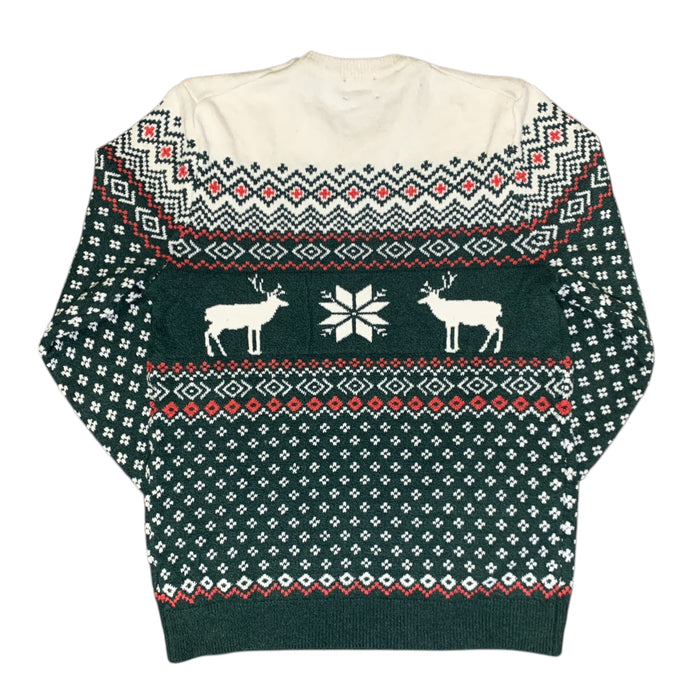 Lands End Men's Long Sleeve Knitted Crew Neck Fair Isle Sweater