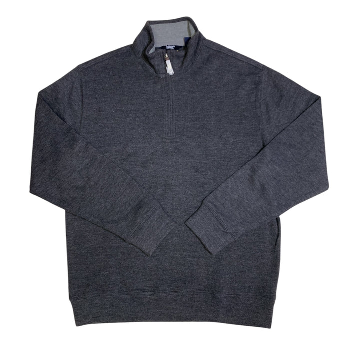 Lands' End Men's Bedford Rib Quarter Zip Long Sleeve Soft Cozy Pullover