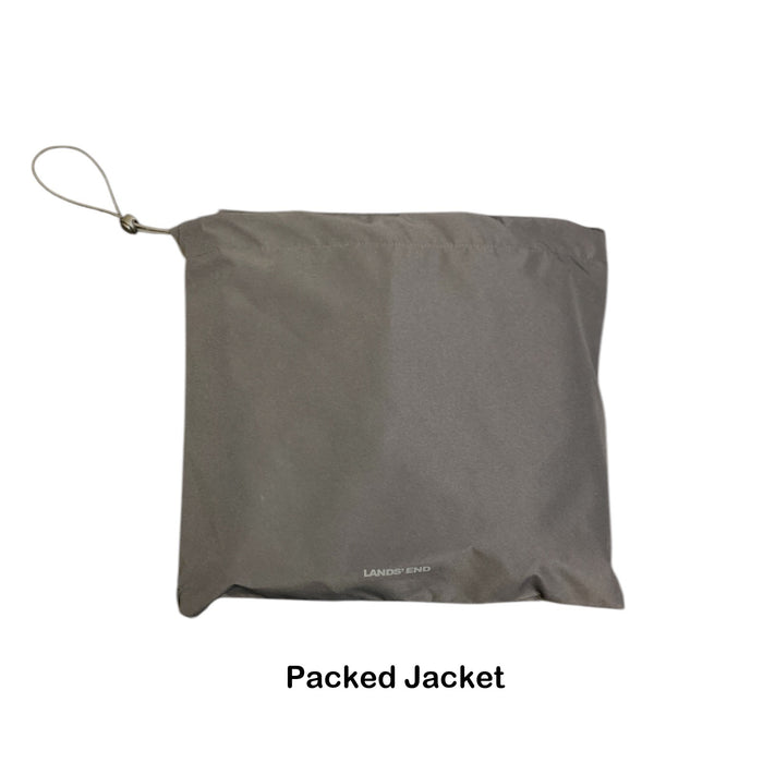 Lands' End Womens Packable Rain Jacket with Compact Storage Bag