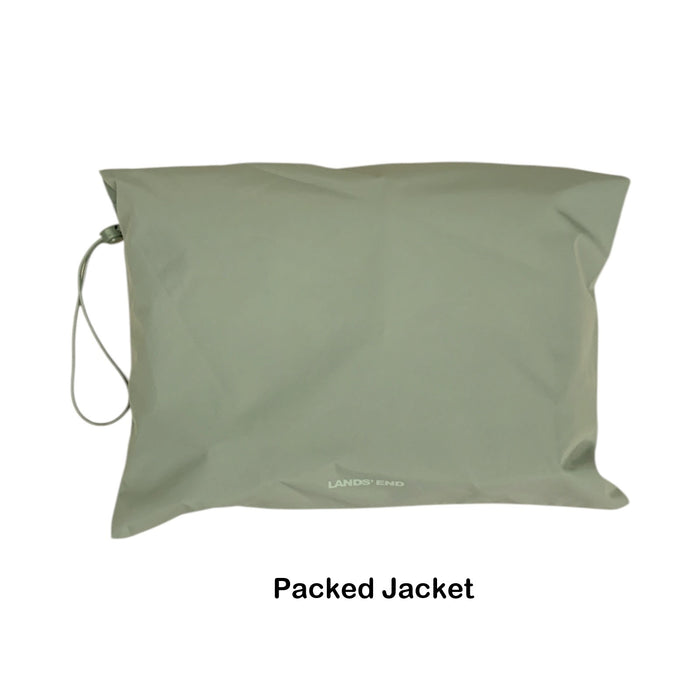Lands' End Womens Packable Rain Jacket with Compact Storage Bag