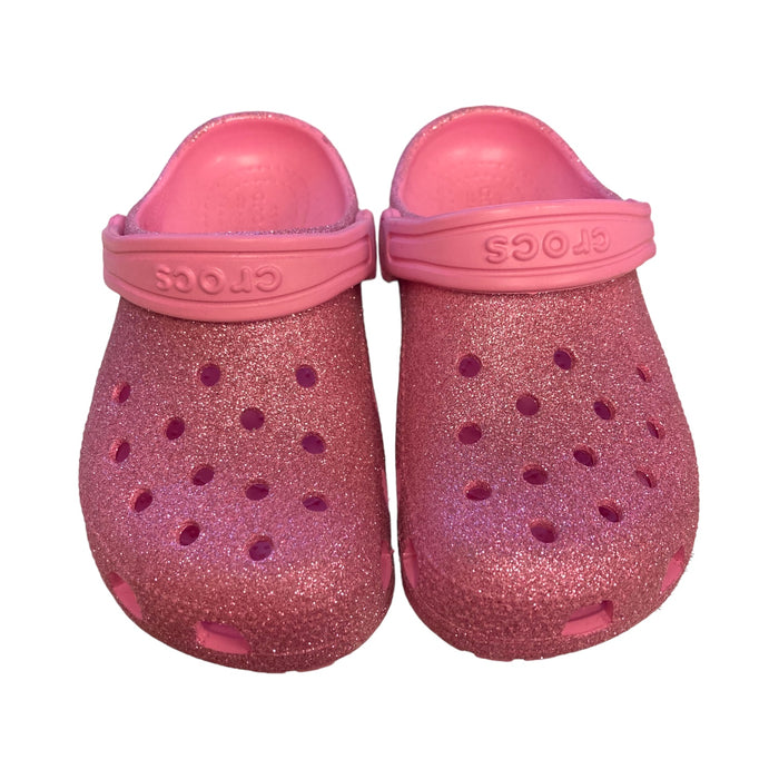 Crocs Kid's Classic Glitter Clog with Heel Strap