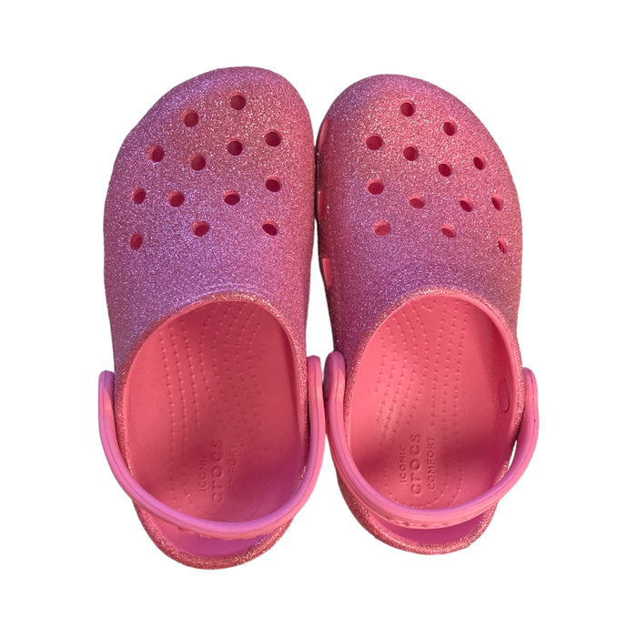 Crocs Kid's Classic Glitter Clog with Heel Strap