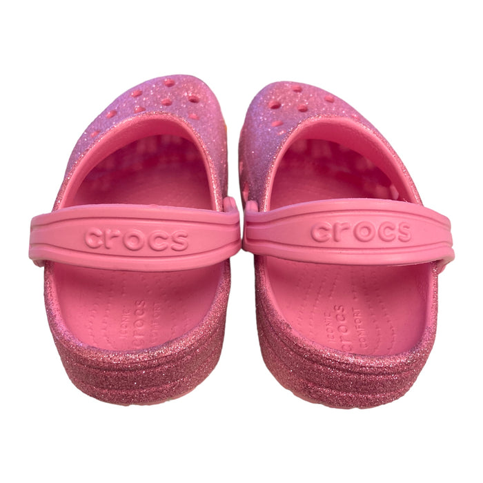 Crocs Kid's Classic Glitter Clog with Heel Strap