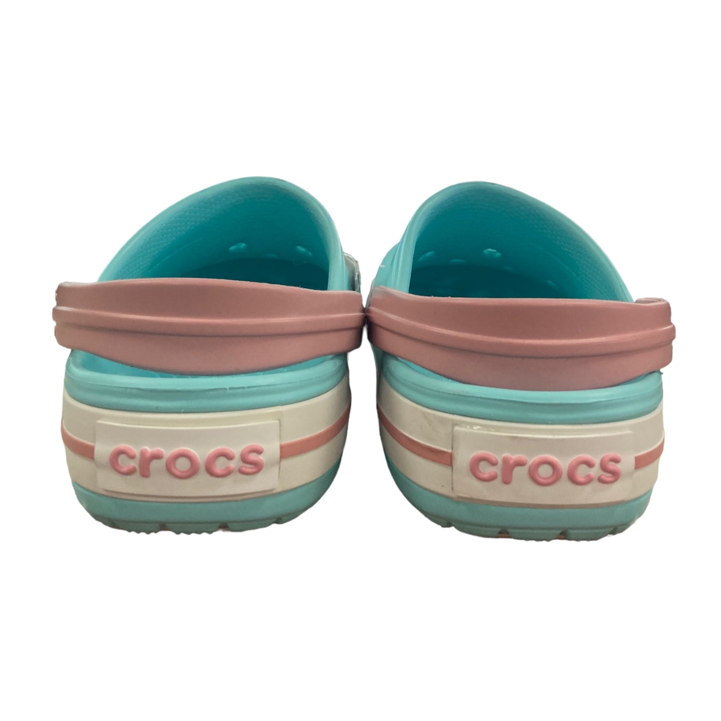 Croc's Kid's Crocband Sporty Clog with Heel Strap (Ice Blue/Pink, J1)