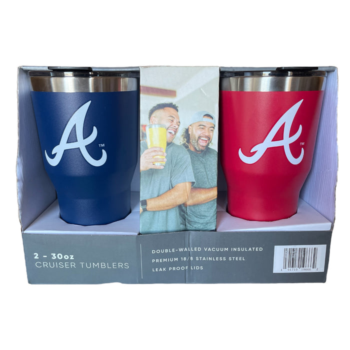 Simple Modern Atlanta Braves 30oz Cruiser Tumbler with Flip Lid +Straw (2 Pack)