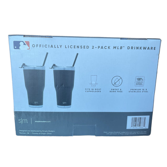 Simple Modern Atlanta Braves 30oz Cruiser Tumbler with Flip Lid +Straw (2 Pack)