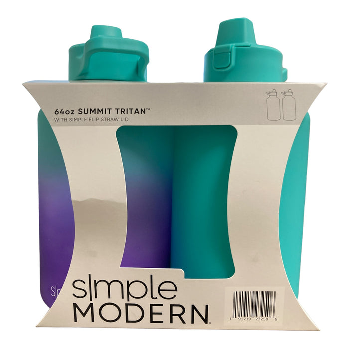 Simple Modern 64-oz Tritan Plastic Summit With Simple Flip Straw Lid 2 Pack