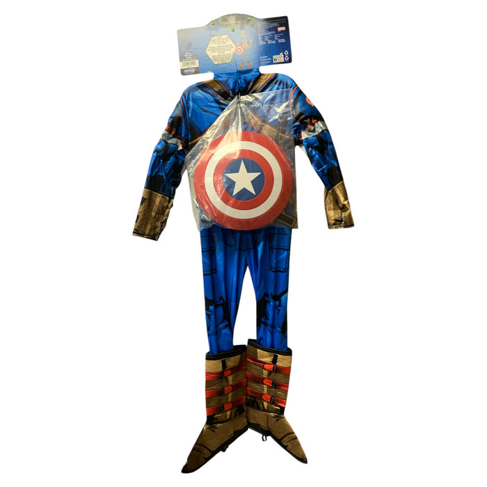 Jazwares Marvel Avengers Captain America Padded Jumpsuit Costume w Mask & Shield