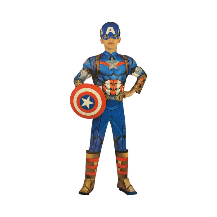 Jazwares Marvel Avengers Captain America Padded Jumpsuit Costume w Mask & Shield