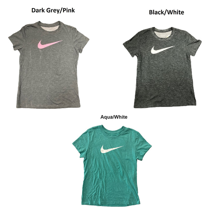 Nike Women's Swoosh Dri Fit Short Sleeve Logo T Shirt