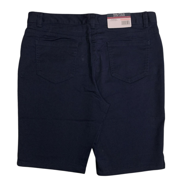 Nautica Juniors Girl's Stretch Bermuda Length Skinny Fit Uniform Short