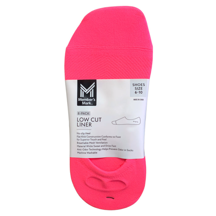 Member's Mark Women's 8-Pack No-Slip Breathable Low Cut Liner Socks