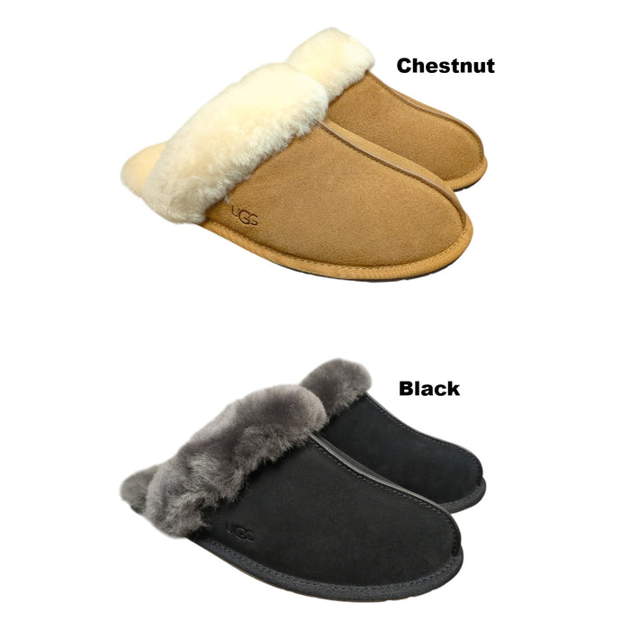 UGG Women's Scuffette II Suede Upper Sheepskin Collar House Slipper
