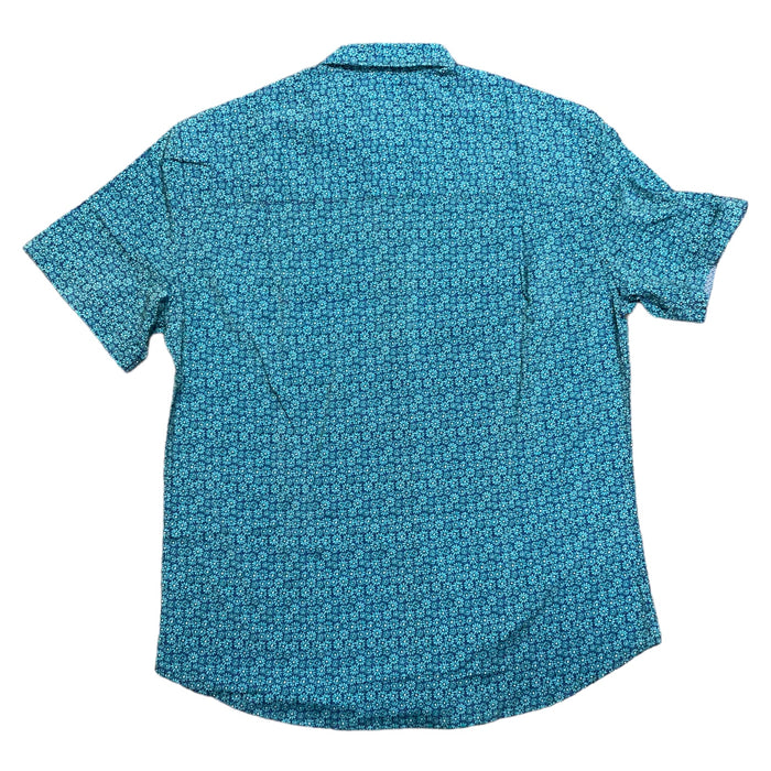 Nick Graham Men's Performance Stretch Printed Woven Short Sleeve Button Up Shirt