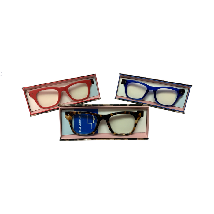 OPTIQUE Trifecta Reading Glasses Set, 2 Readers, 1 Blue Light Reader & Cases