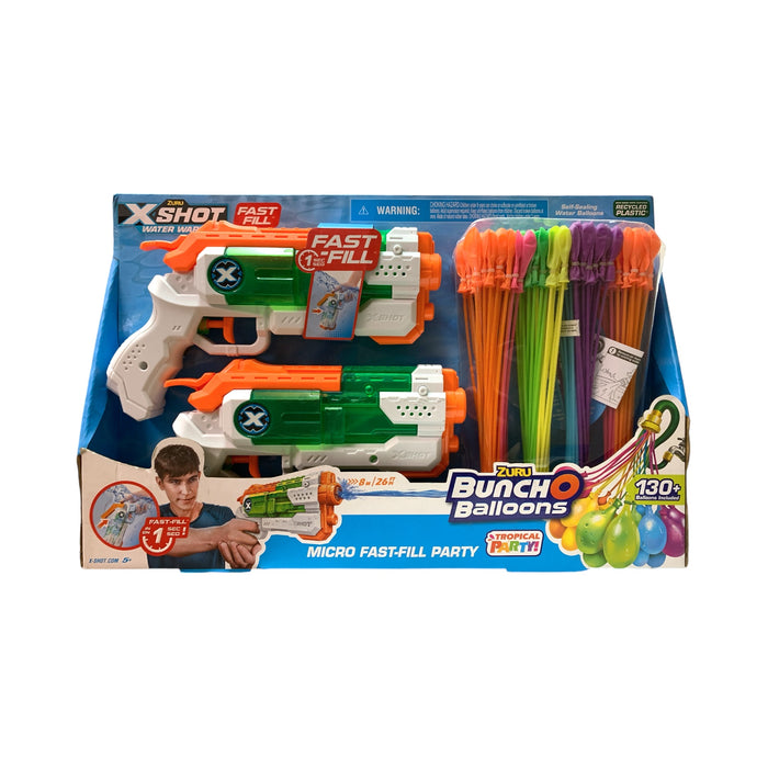 Zuru X-Shot Water Wars & Bunch O Balloons Tropical Micro Fast-Fill Party Pack