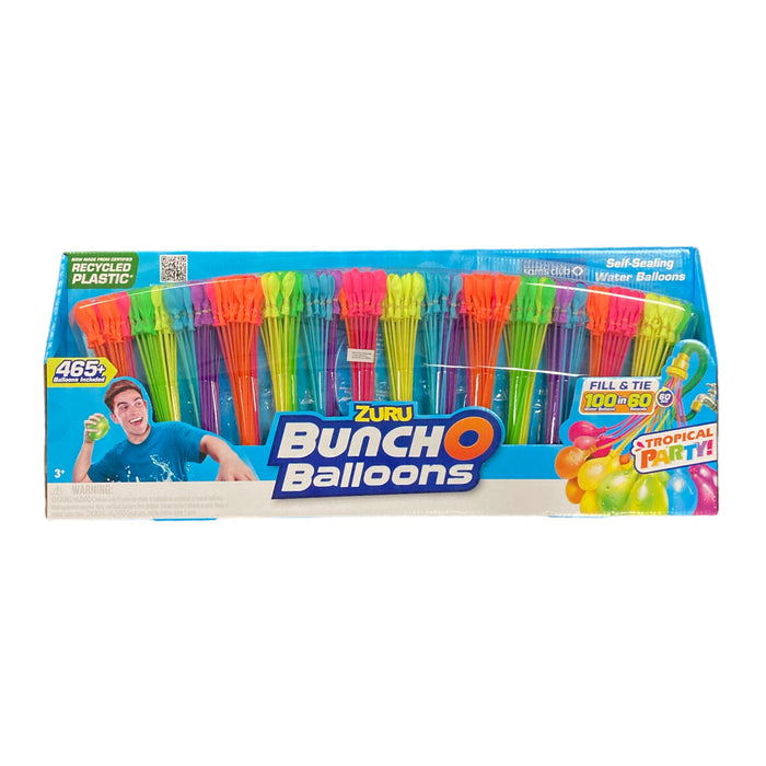 BunchOBalloons 465 Rapid-Fill Self-Tying Recyclable Water Balloon Tropical Party