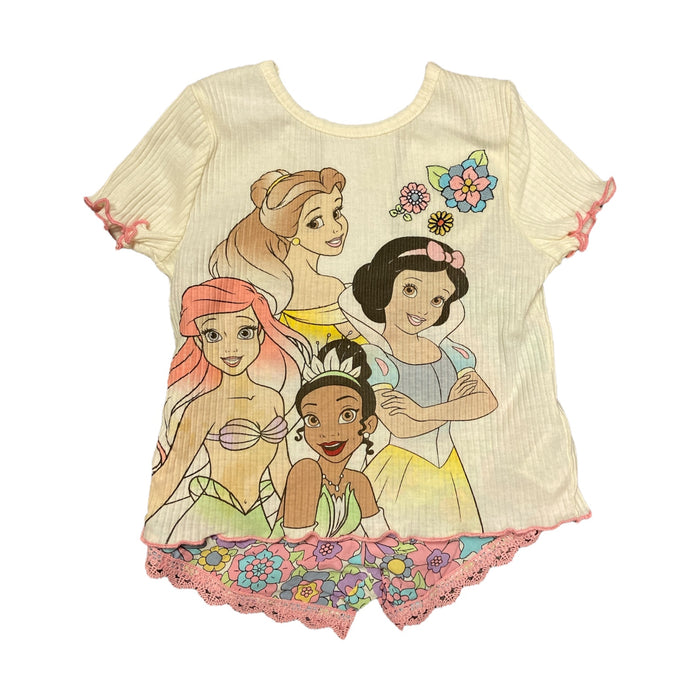 Disney Princess Toddler Girl's 2 Piece Woven Short Sleeve and Short Set