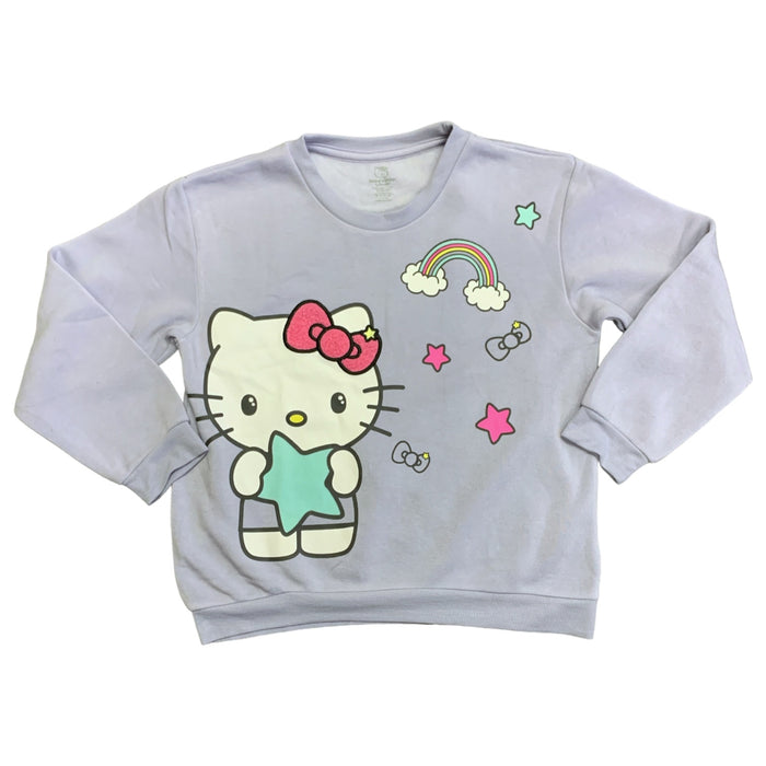 Hello Kitty Youth Girl's Soft Long Sleeve Crewneck French Terry Sweatshirt