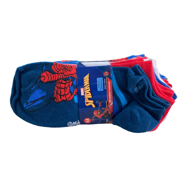 Marvel Spiderman Boy's Breathable Comfortable 12 Pair Set No Show Socks