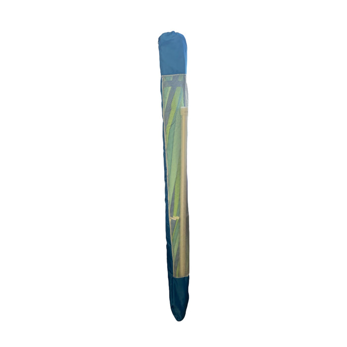 Member's Mark 8' Outdoor Beach Sun Shade Umbrella +Carry Bag, Blue Green Stripes
