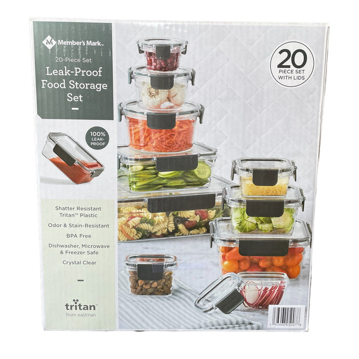Member's Mark 20 Piece Tritan Food Storage Container Set, Black