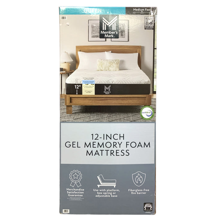 Member's Mark 12-Inch Gel Memory Foam Mattress, Medium Feel, Queen
