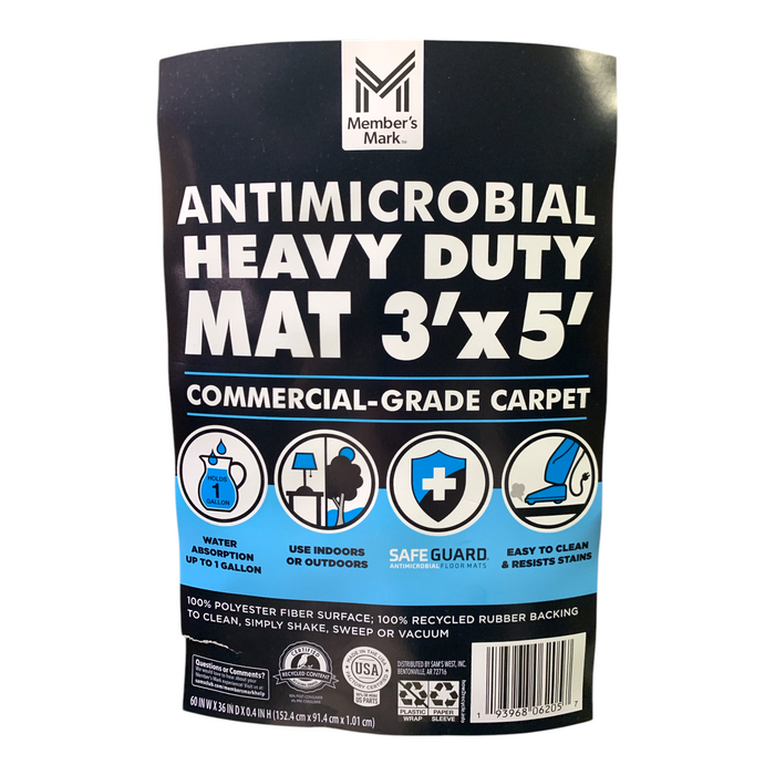 Member's Mark Antimicrobial Heavy Duty Commercial-Grade Entrance Mat, 3'x5'