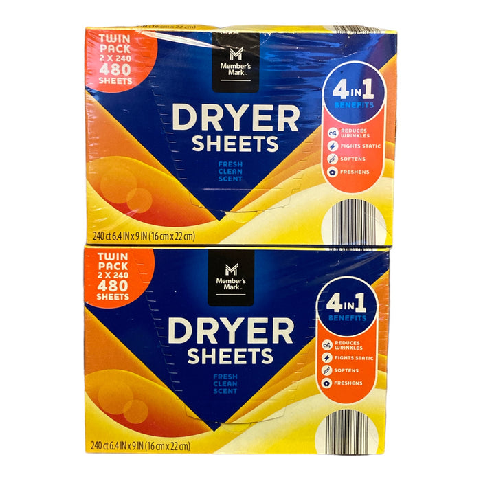 Member's Mark Fabric Softener Dryer Sheets, 480 ct.