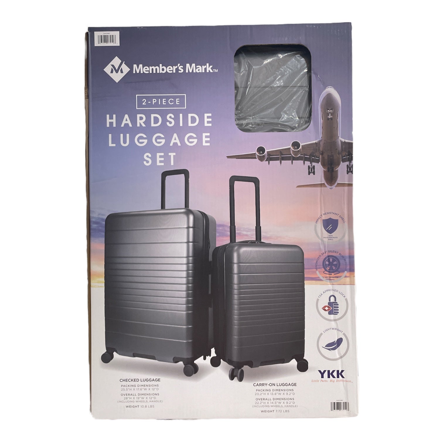 Member's Mark 2 Piece Hardside Luggage Set, Checked Luggage & Carry On ...