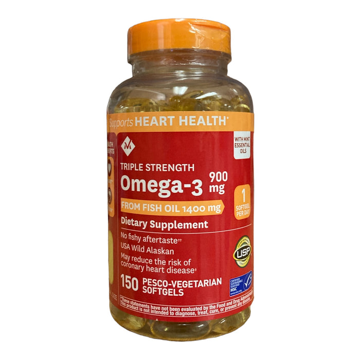 Member's Mark 900mg Triple Strength Omega-3, 150 Total Softgels