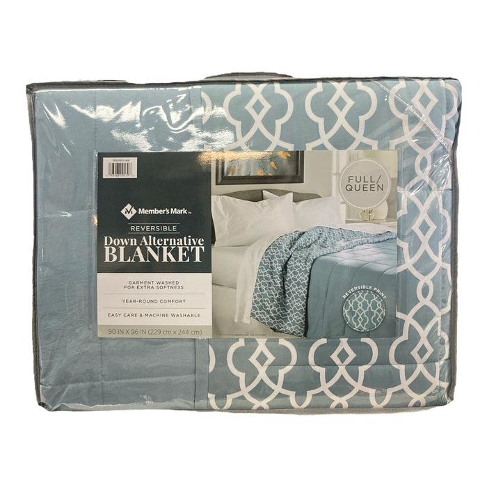 Member's Mark Garment Washed Down-Alternative Oversized Full/Queen Blanket Blue