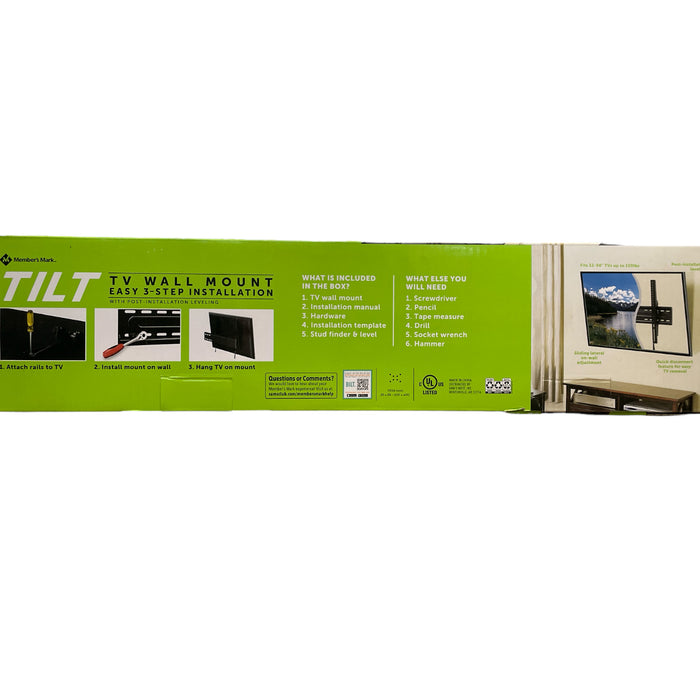 Member's Mark Tilting TV Wall Mount w/Low Profile & Leveling for 32-90" TVs