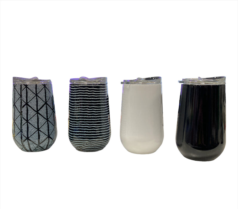 Member's Mark 16 oz. Stainless Steel Insulated Tumblers, 4-Pack - Black Geo