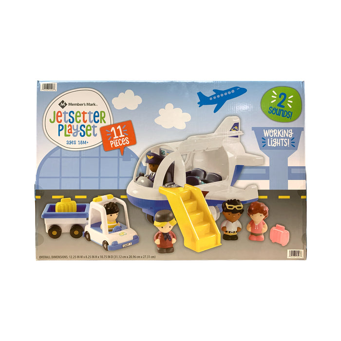 Member's Mark Jetsetter 11 Piece Preschool Playset, Working Lights & Sound, 18M+