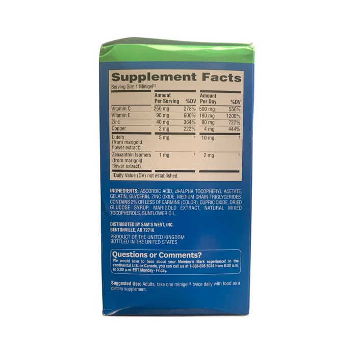 Member's Mark Advanced Eye Health Complex Dietary Supplement, 210ct. Minigels