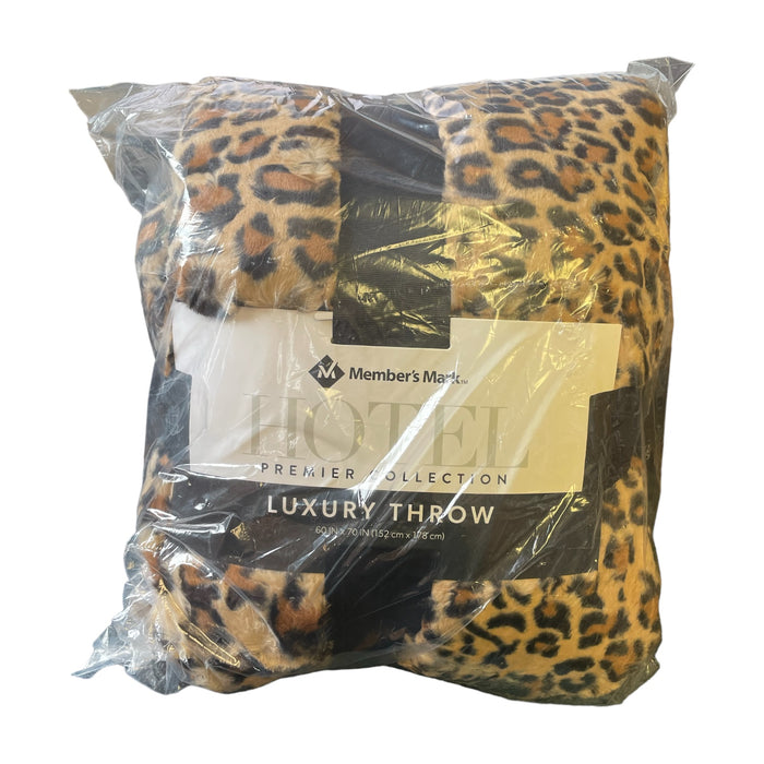 Member's Mark Luxury Faux Fur Throw, 60"x70", Cheetah